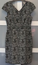 Betsey Johnson Black and Silver Metallic Dress - Size 6