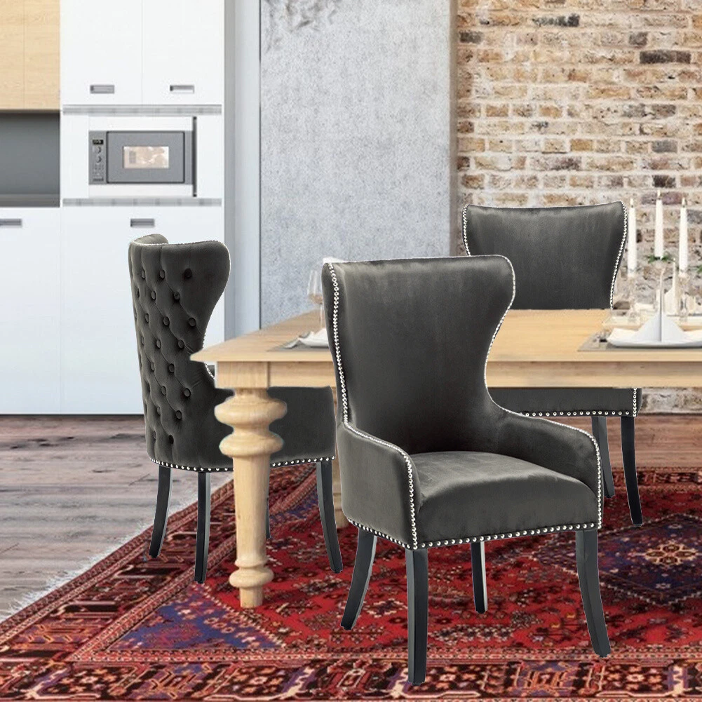 Modern wingback 2024 dining chair