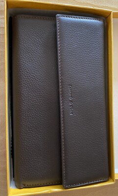 Leonardo da Vinci Leather brown wallet and checkbook