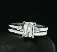 Clear 3CT Multi Shape Simulated Shiny White Sapphire Women's Party Wear Ring Set