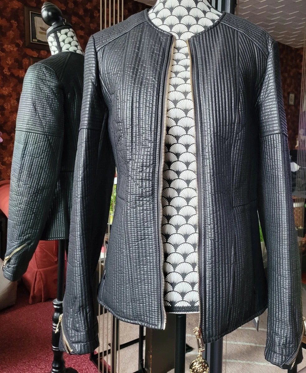 Manteau En Cuir Noir Femme GUESS Taille M - Doublé, Excellent état, Occasion Proche Du Neuf
