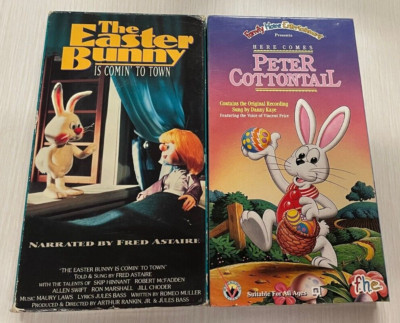 2 Cartoon VHS Lot Easter Bunny is Coming to Town & Here Comes Peter Cottontail