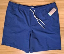 Brand New Men's Swimming Trunks Swimwear Beach Shorts Lined Navy Blue Size 2XLT