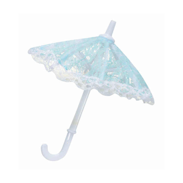 Pack of 6 Mini 7" Blue Lace Umbrellas as party favors for Baby