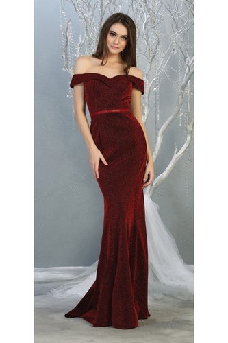 May Queen MQ1695 Long Off Shoulder Mermaid Dress