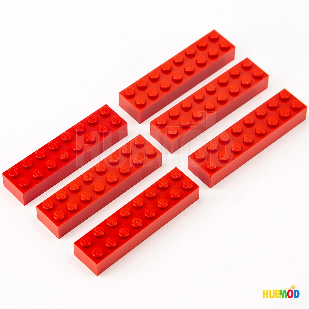 Lot of 6 Genuine LEGO Red 2x8 3007 Building Bricks Blocks Parts Pieces NEW