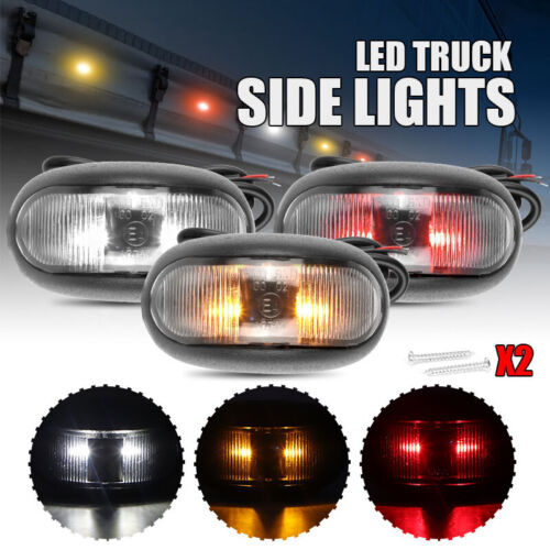 LED Clearance Lights Side Marker Red Amber White Lamp Trailer Truck Caravan E4 - Picture 2 of 16