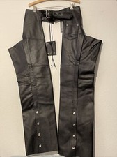 EVENT LEATHER Motorcycle Chaps Lined w/Coin Pocket Black EL-1117 Men's Size L