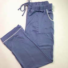 Lucky Brand Women's Straight Leg Lounge Pants w/Pockets Drawstring, Blue, Large