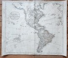 1796 MAP of NORTH AMERICA antique 21.5 by 26"