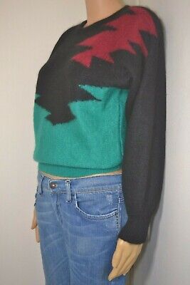 Vintage Christian Dior Sweater Mohair Blend Black, Teal Vintage Christian Dior Sweater Mohair Blend Black, Teal