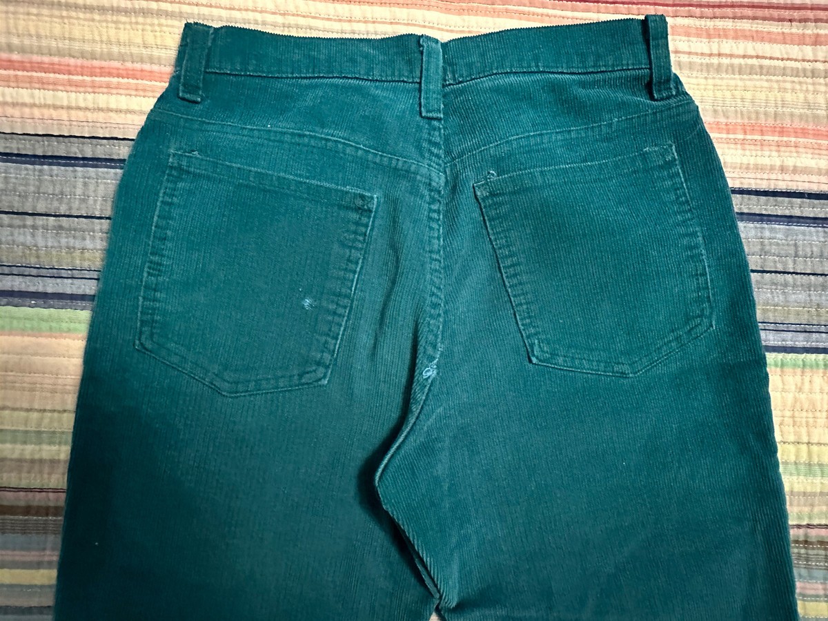 Vtg 70s J. C. Penney Corduroy Pants Youth Sz 16 Dark Green