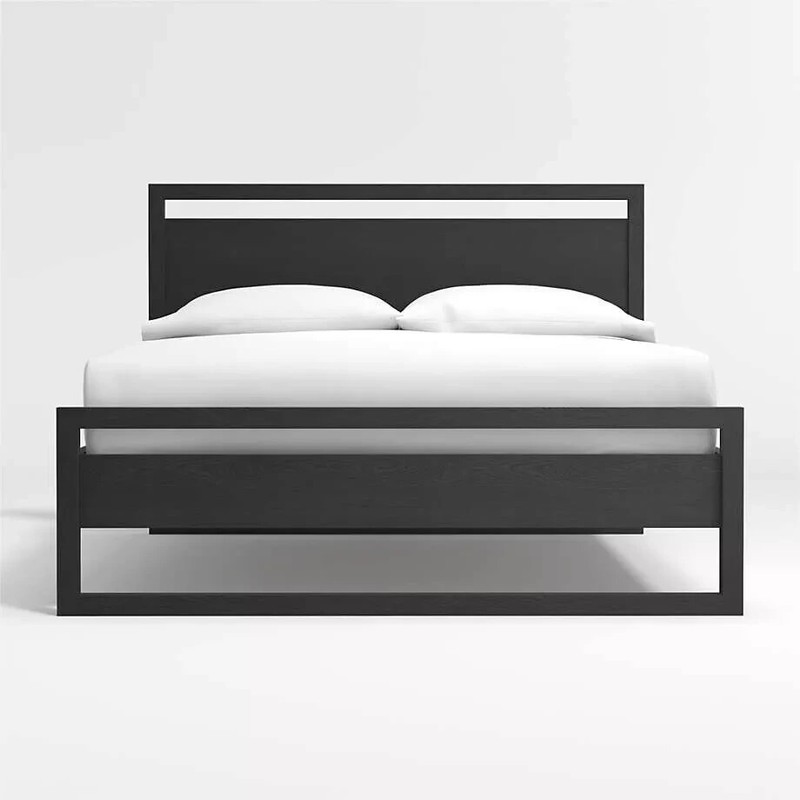Crate And Barrel Linea Black Teak Wood Queen Bed Slats