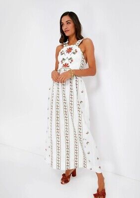 LUG VON SIGA Botanical Embroidery On Off- White Cotton Amber LUG VON SIGA Botanical Embroidery On Off- White Cotton Amber