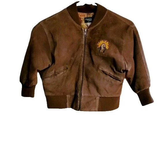 Коричневая кожаная винтажная одежда для детей