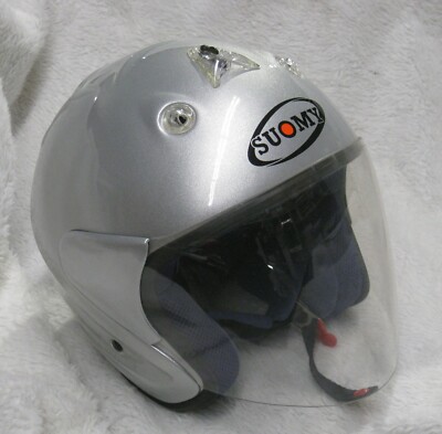 NEW SUOMY MOTORCYCLE HELMET Silver 
