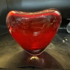 1990s Murano Glass Heart Vase by Maria Christina Hamel