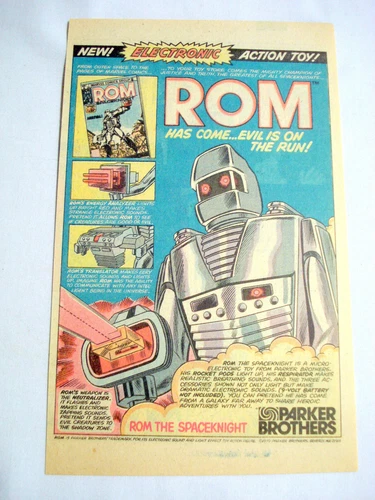 1979 Ad Rom The Spaceknight Superhero Toy Parker Brothers