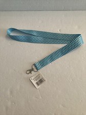 Chevron Neck Lanyard Color Aqua  White, 20  Long