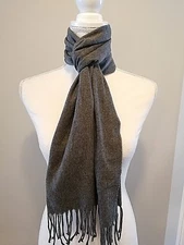 NWOT Cejon 70" Dark Gray Fringe Tassel Wide Multi-use Scarf 