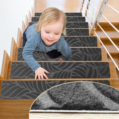15 pcs Non-Slip Stair Treads for Wooden Steps Stair Treads Carpet Indoor, 8*30in