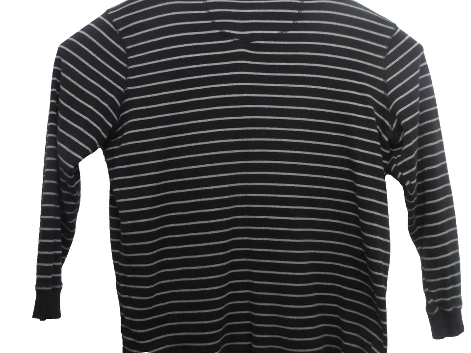 Basic Editions Men's Extra Large Tall Black & Gray Striped Pullover Sweater - Image 3 of 4