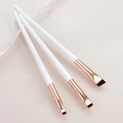 Karsyngirl 3pcs Eyeliner Eyebrow Brush Set Flat Fine Blade Makeup Tool