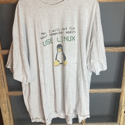 Vintage Men 3XL Computer Geek Saying T-Shirt ''No, I will not fix your computer.''
