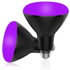 BR30 UV Black Light Bulbs 2 Pack for Glow Party -15W 100w Equivalent E26 UV...