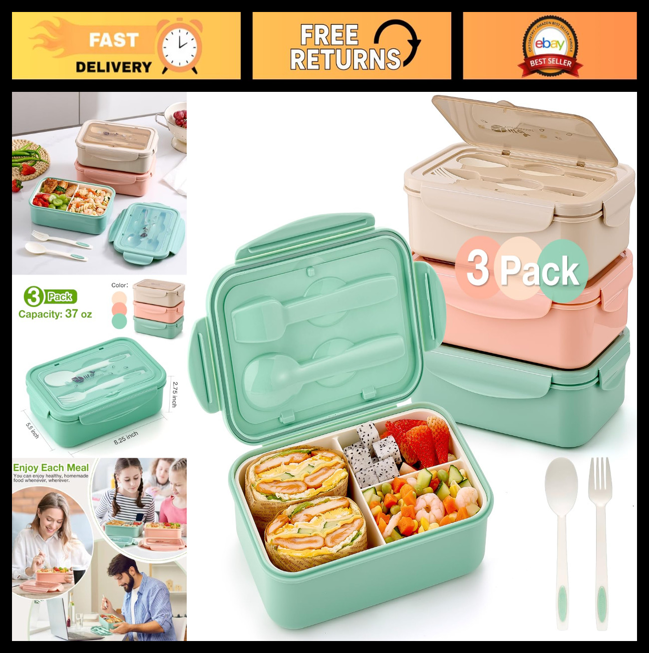 Es For Adults & Kids, 1100ml, Bpa-free, Microwave & Dishwa