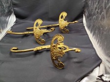 Kleiderhaken 3x Messing Jugendstil Vintage Garderobenhaken Haken Buegel 25 x11cm