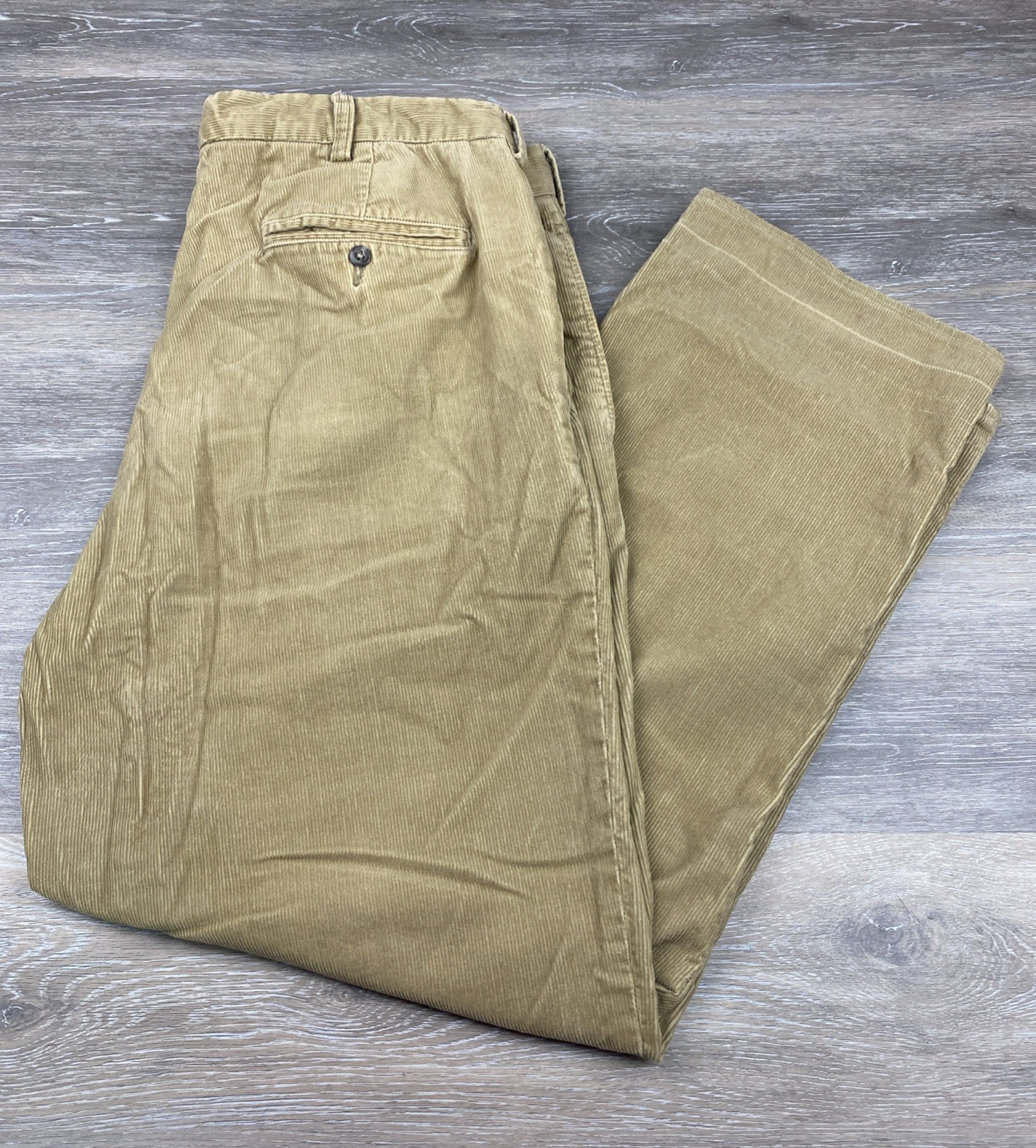 Vintage 90s Polo Ralph Lauren Hammond Corduroy Pleated Pants 36x29 Actual Tan