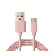 New Pink Braided USB-TYPE-C Fast Charging Cable 1 Pack Data Sync Cord