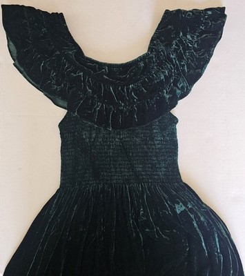 NWOT Hill House Emerald Green Velvet Silk Blend Nap Dress XS Quiet Luxury 
