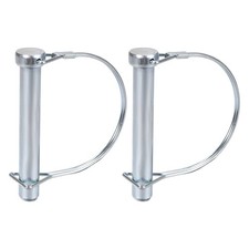 2Pack 12x100mm Shaft Locking Pin Carbon Steel Round Trailer Coupler Pin Silver