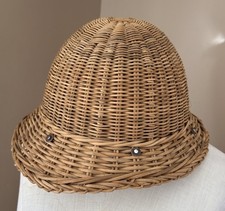 Vintage WWII Pith Sun Helmet Hat Wicker