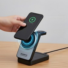 3-in-1 Folding Magnetic Wireless Charger for Mobile Phone Watch Earbuds