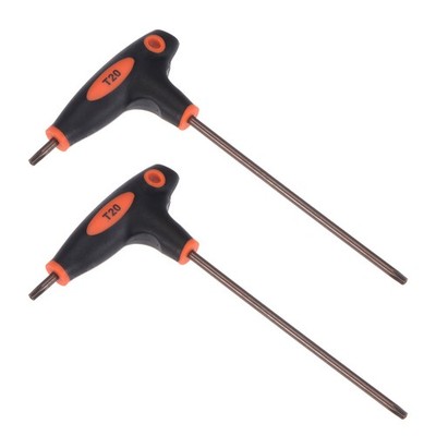 2 PCS T20 Anti Tamper Proof Torx Key T-Handle Dual End Wrench S2 Steel
