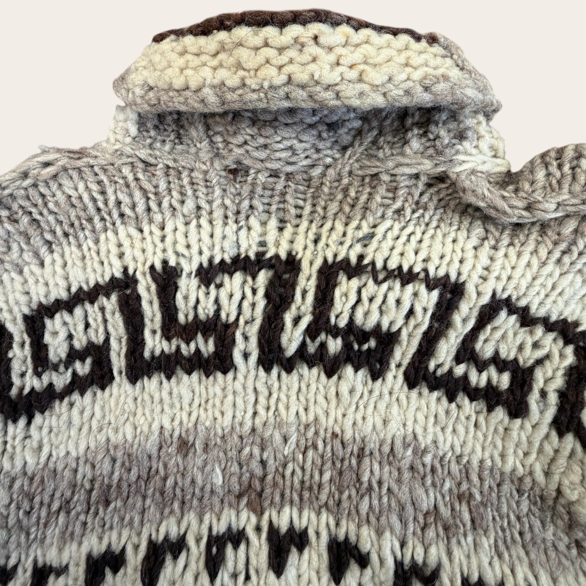 Vintage Cowichan Cardigan Knit Sweater Lightning Zip Rare AS IS 