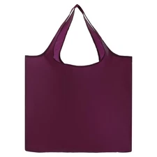 Reusable Grocery Bags, 1Pcs Washable Shopping Totes with Handles (Wine Red)