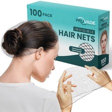 - Invisible Hair Nets for Women Men Pack of 100 Elastic 24" Mesh Hair N...