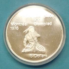 1974 Canada 5 Dollar Olympic Canoeing silver coin - Proof - Canadian