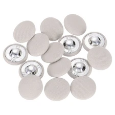 15Pcs Fabric Cloth Covered Button, 20mm 32L Metal Shank Buttons, Beige
