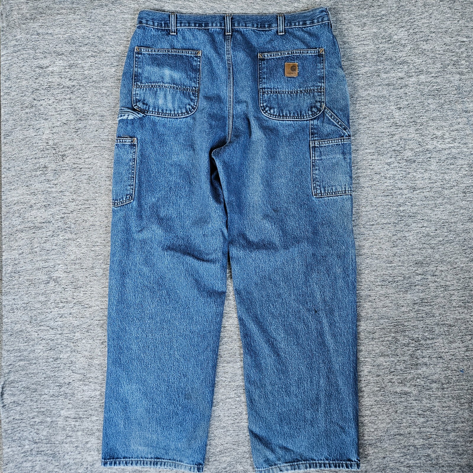 Vintage Carhartt Jeans Carpenter Relaxed Straight Leg Y2K 90's Workwear 38x32 thumbnail 2