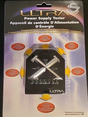 Ultra Power Supply Tester W/20-24 Pin ATX, 4/8 Pin Cpu, Sata PCI-E (OT011023-02)