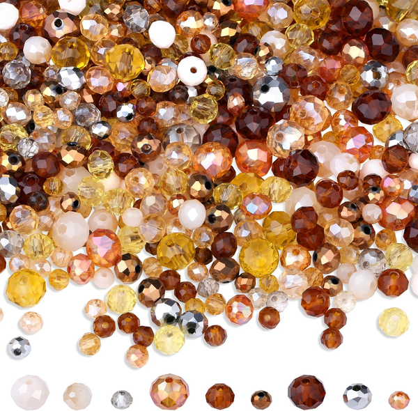 1100 StüCk Braun Kristalle Glasperlen Kit Facettierte Perlen | Glasperlen Mit Lo-image