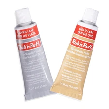 AMACO Rub n Buff Wax Metallic Finish Kit - Gold Leaf & Silver Leaf Rub