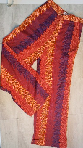 Sika x Anthropologie Abstract Wide Leg Trousers Pants Orange Womens Sz 6 $198 - Picture 1 of 7