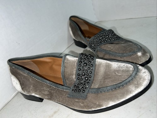 Franco Sarto Women's A-Johanna Velvet Slip On Dress Shoes Gray Size: 7.5 M - Picture 2 of 18
