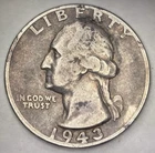 1943 25C Washington Quarter 90% Silver